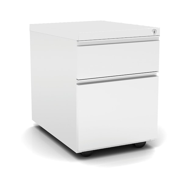 Officesource Metal Pedestals 2 Drawer Metal File and Box Pedestal - 22''D OSCPSBFWH - main